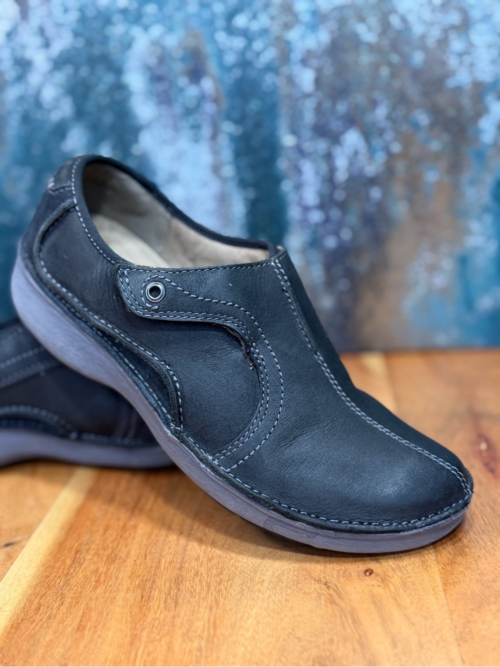 Clarks Minimalist Comfort WaveWalk‎ Black Leather Shoes 6.5M (VGUC)